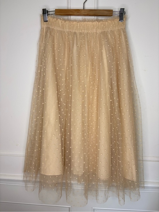 LC Lauren Conrad Dresses & Skirts - Disney by Lauren Conrad polka Dot Tulle Midi Skirt in Beige